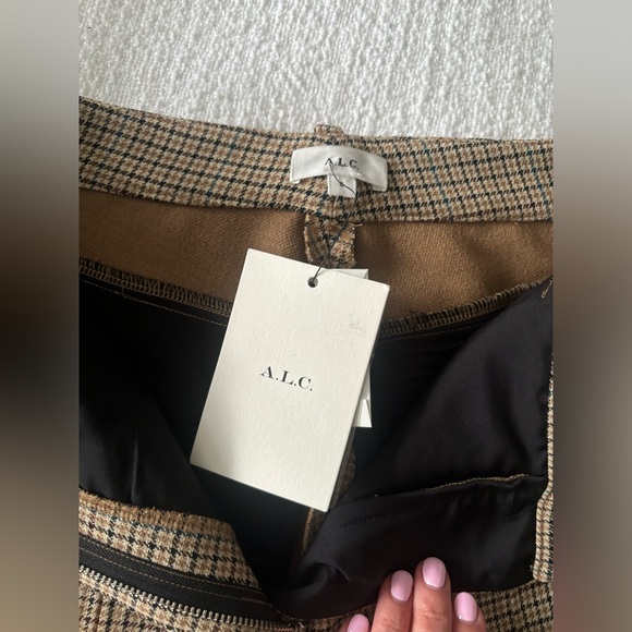 FLASH SALE NWT ALC Javier Houndstooth Plaid Split Flared Pants Size 6 - Picture 6 of 12